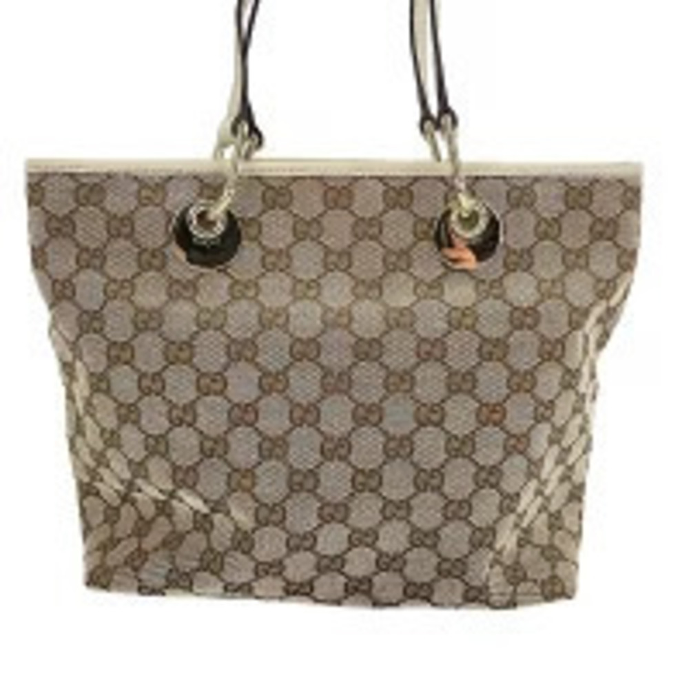 Gucci GG Canvas Shoulder Bag Brown Beige Cream
